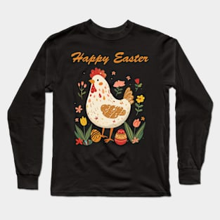 Easter chicken easter eggs Long Sleeve T-Shirt